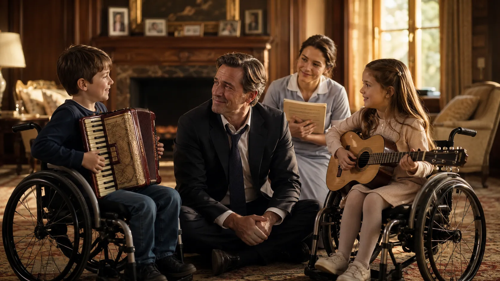 The Widower Came Home Early and Heard Music — Then He Saw What the Maid Was Doing With His Paralyzed Twins