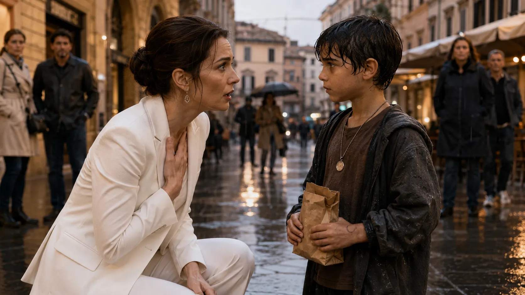 The Woman in White Shouted at a Homeless Boy… Then She Saw the Mark on His Wrist